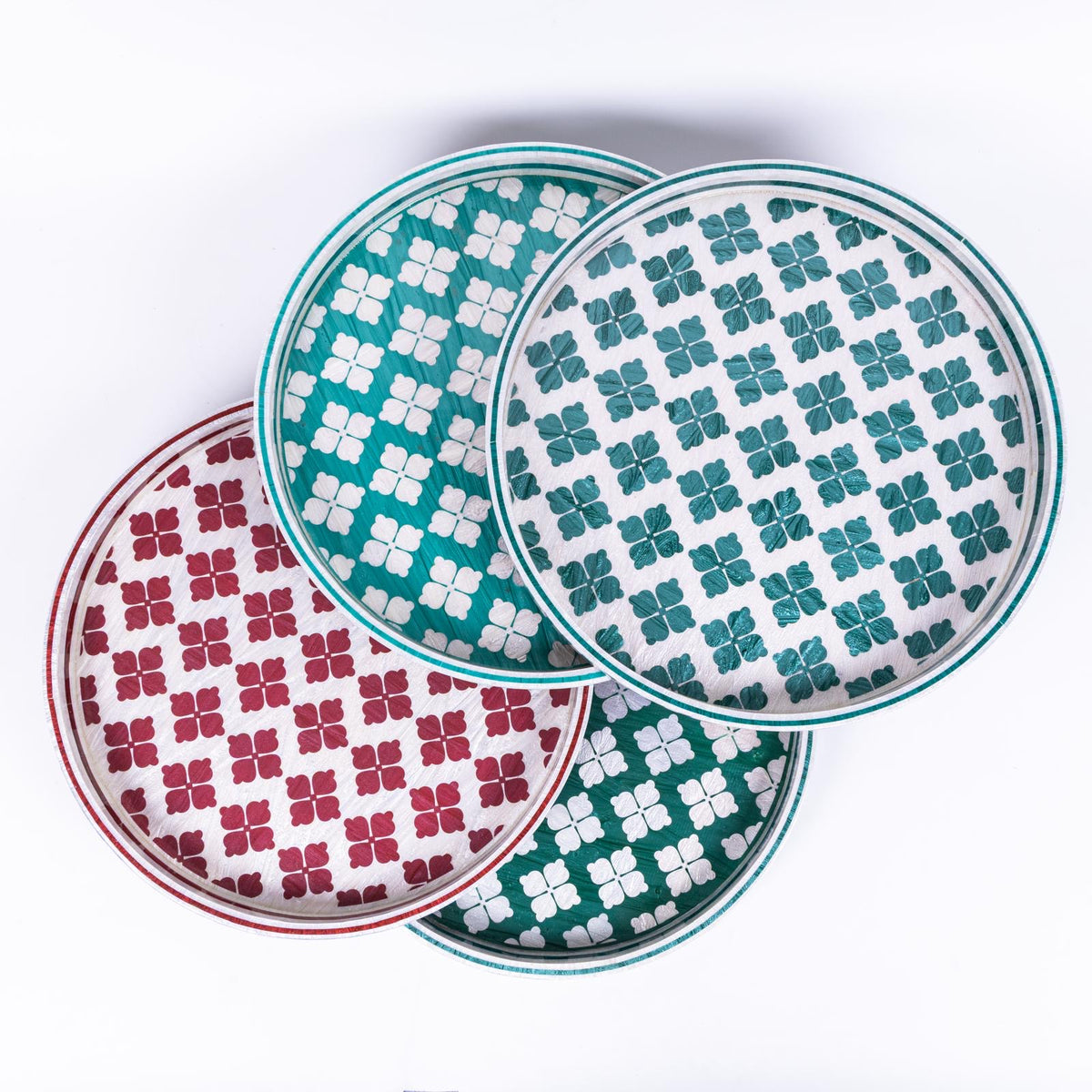 Clover Round Green Tray