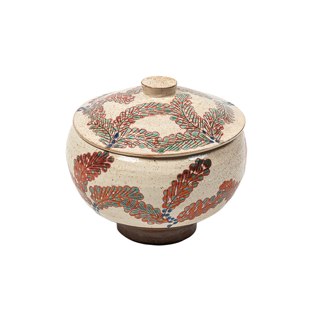 Coral Fern Lidded Pot