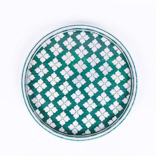 Clover Round Green Tray