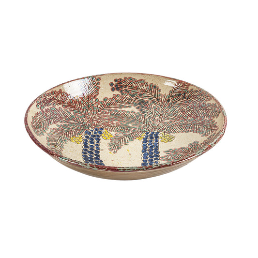 Red Palm Grove Round Plate