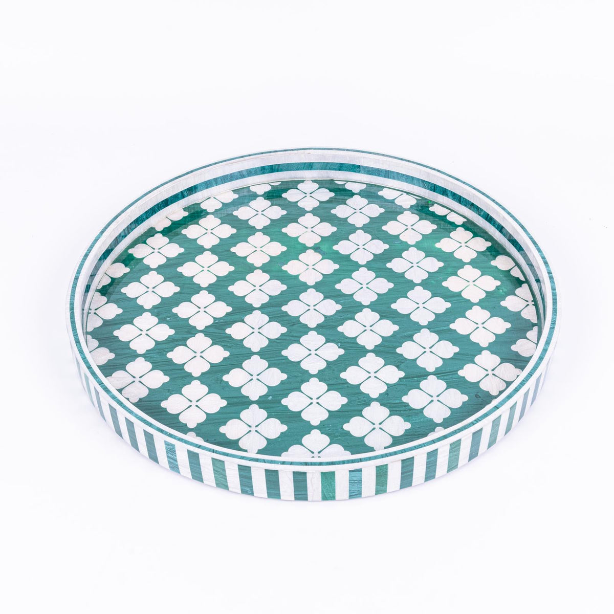 Clover Round Green Tray