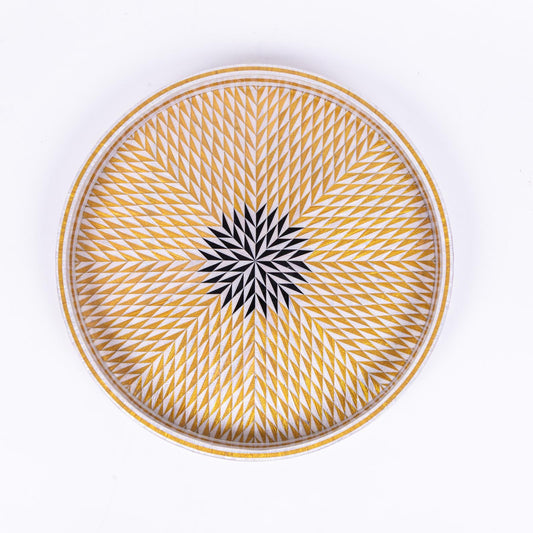 Golden Starburst Round Tray