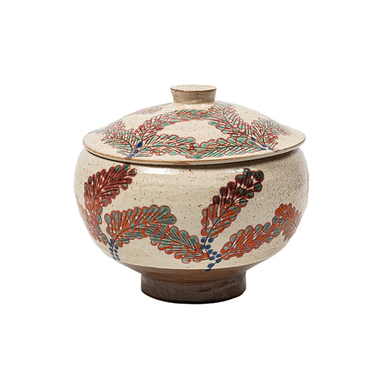 Coral Fern Lidded Pot