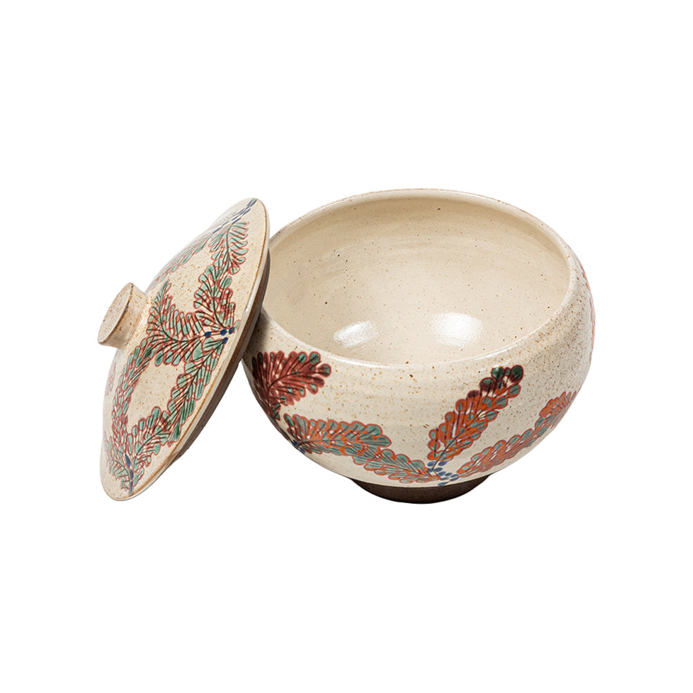 Coral Fern Lidded Pot