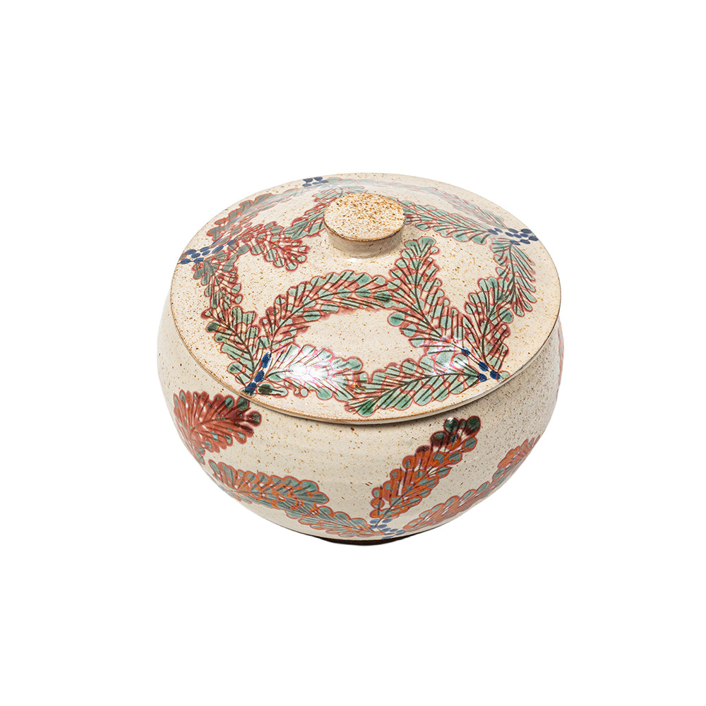 Coral Fern Lidded Pot