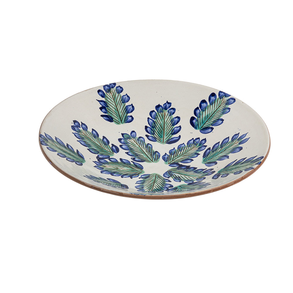 Blue Leaf Round Plate