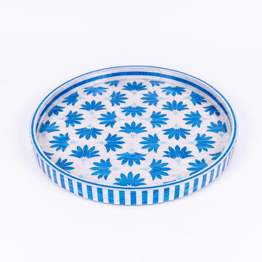 Azure Blue Round Tray