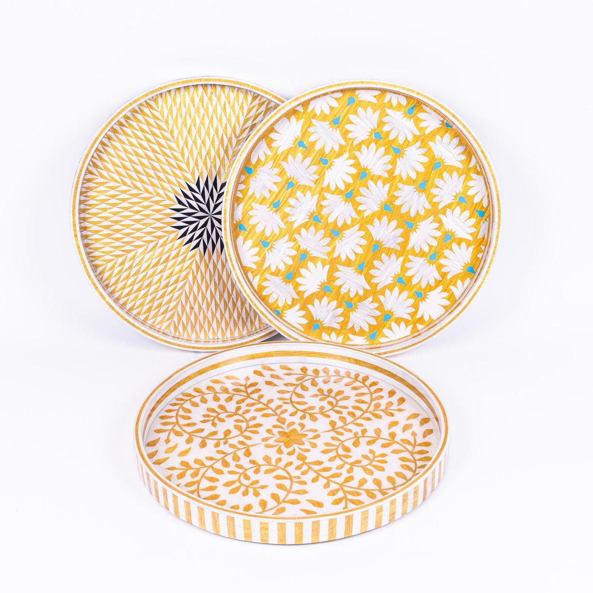 Golden Starburst Round Tray