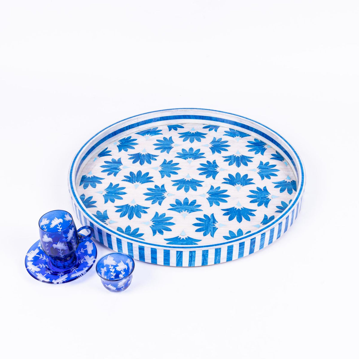 Azure Blue Round Tray