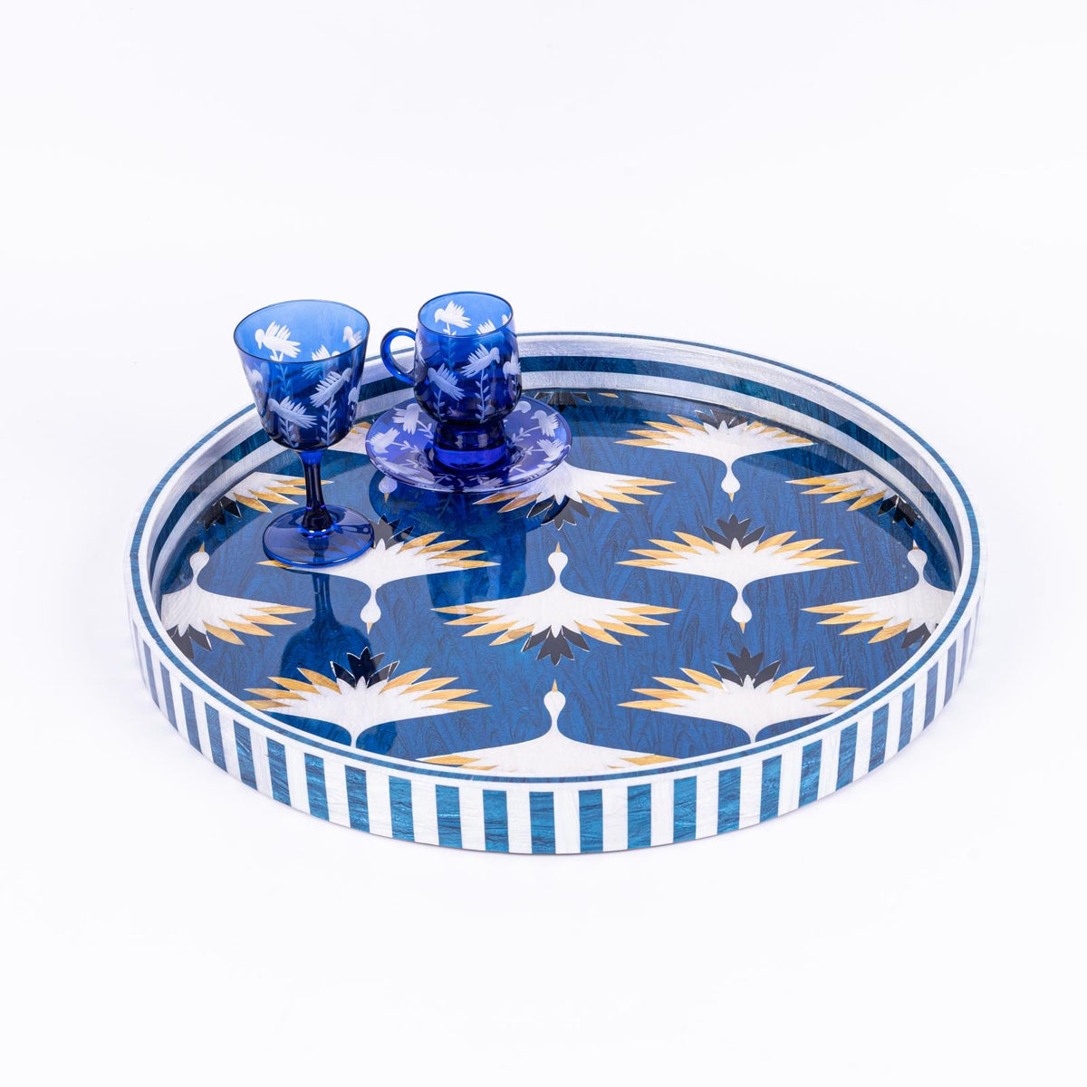 Blue Carne Round Tray