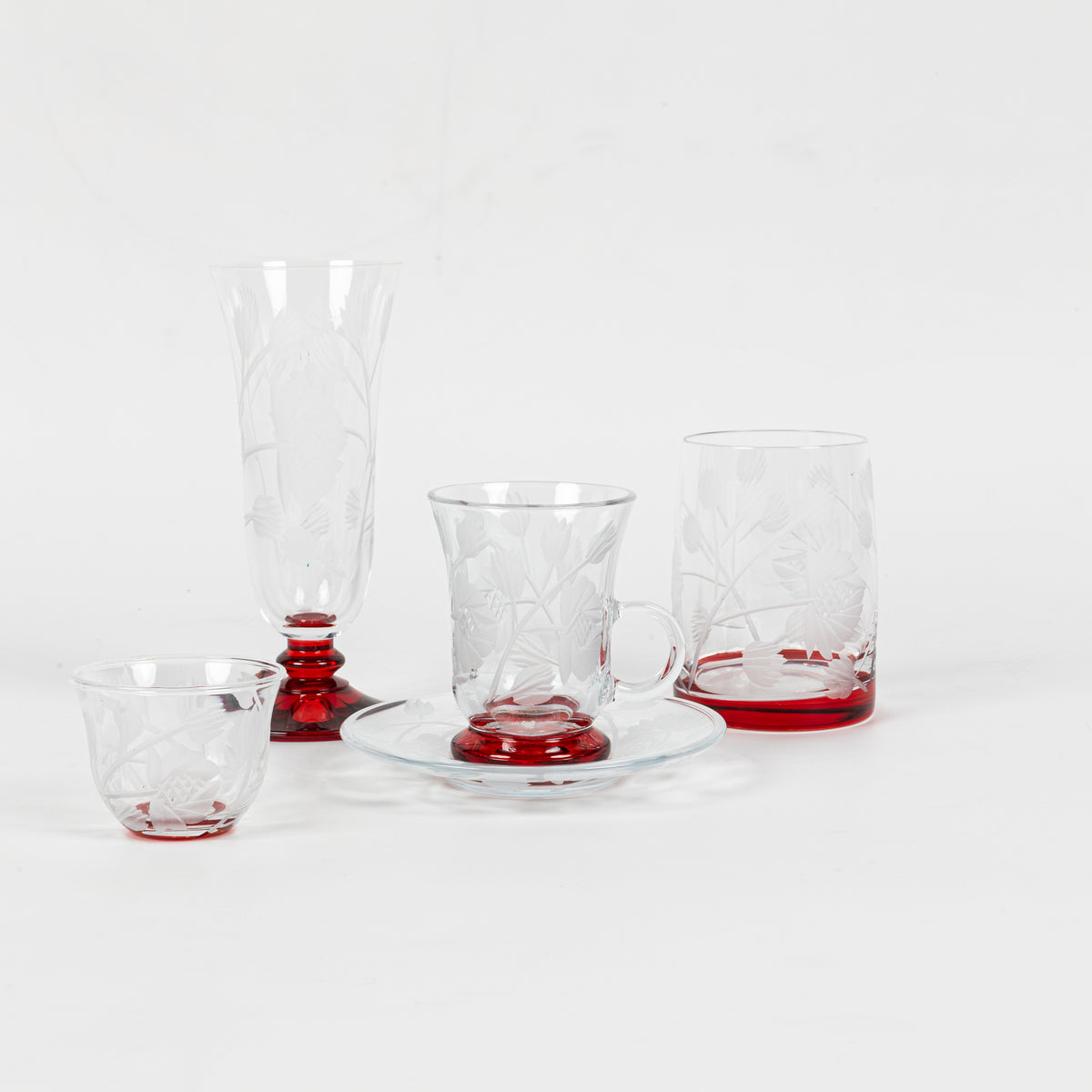 The Red Laurel  | Water Glasses Set