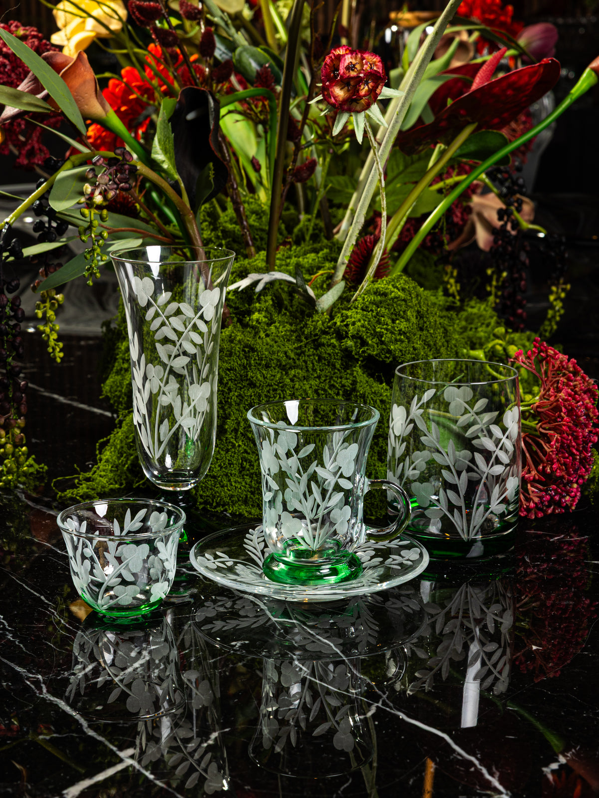 The Green Laurel  | Water Glasses Set