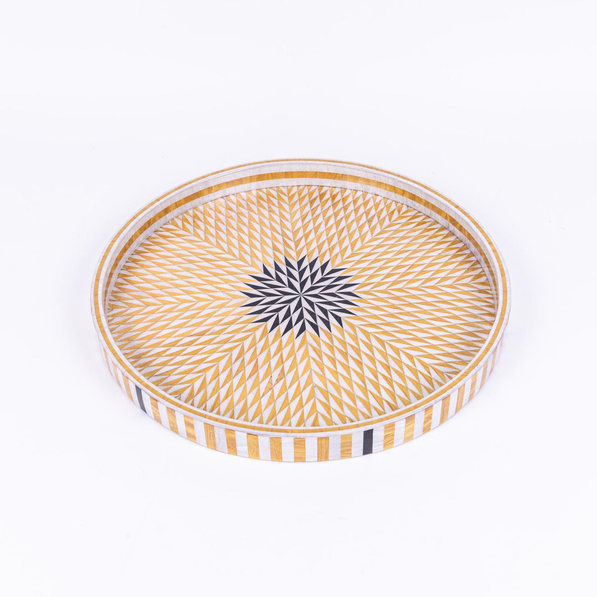 Golden Starburst Round Tray