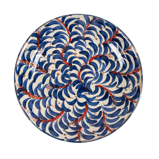 Indigo Swirl Round Plate