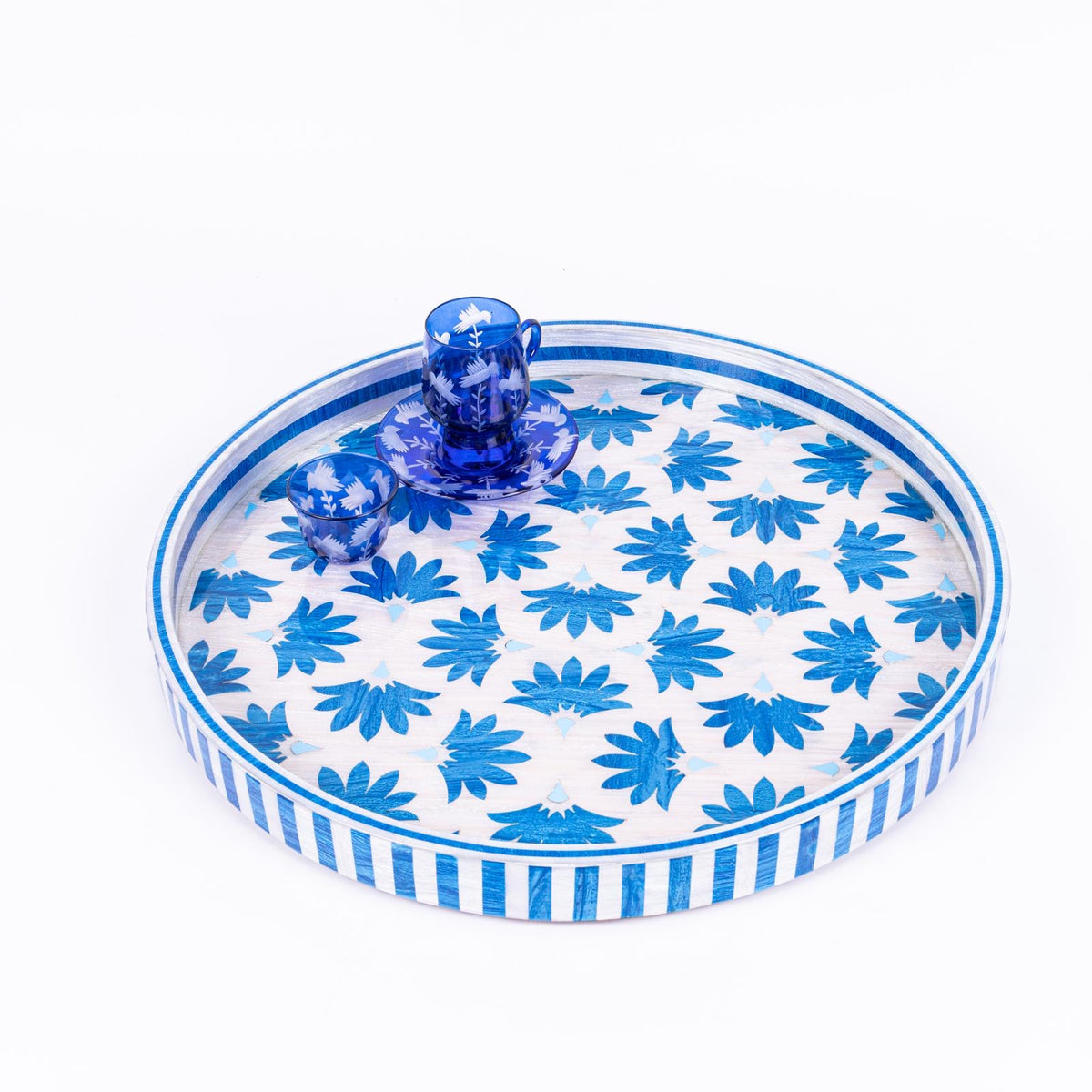 Azure Blue Round Tray