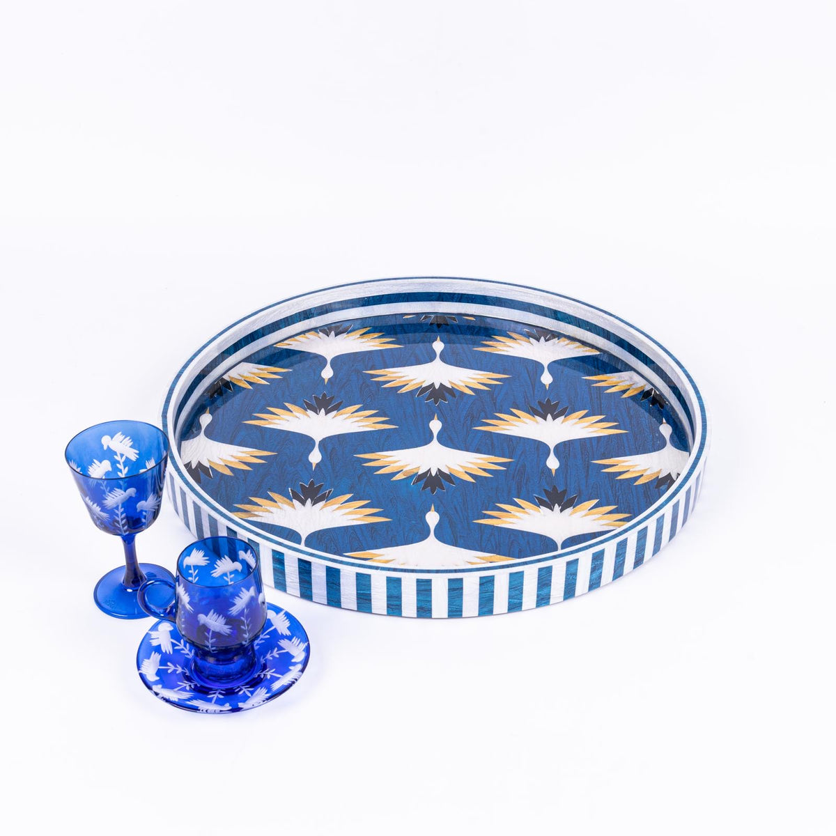 Blue Carne Round Tray
