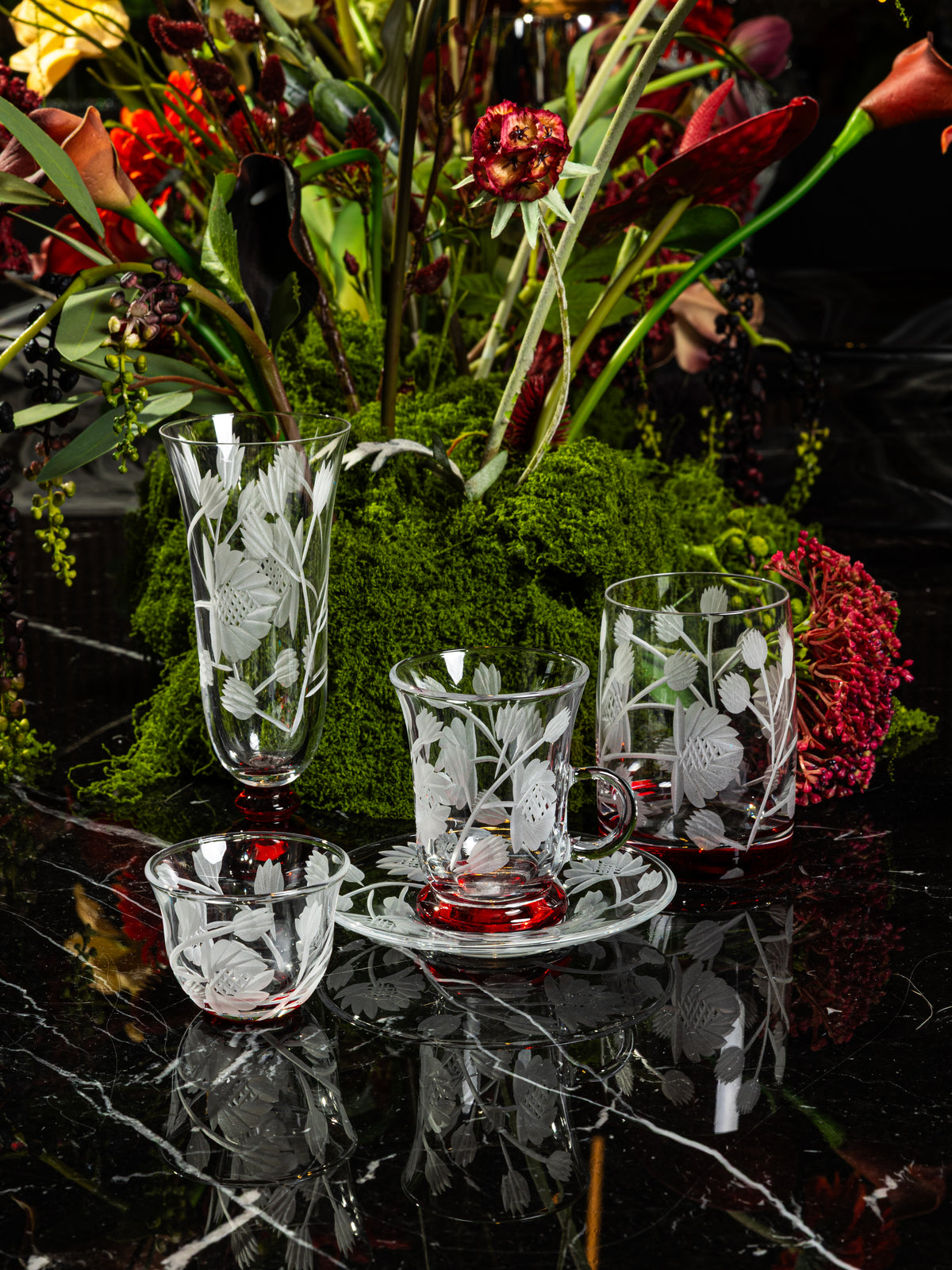 The Red Laurel l  | Juice Glasses Set